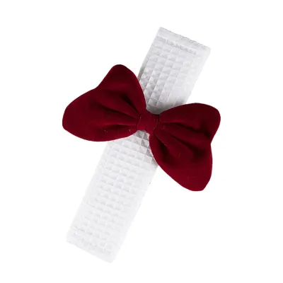 Great Waffle Car Seat Belt Shoulder Pads-Attach Red Velvet Bow 01