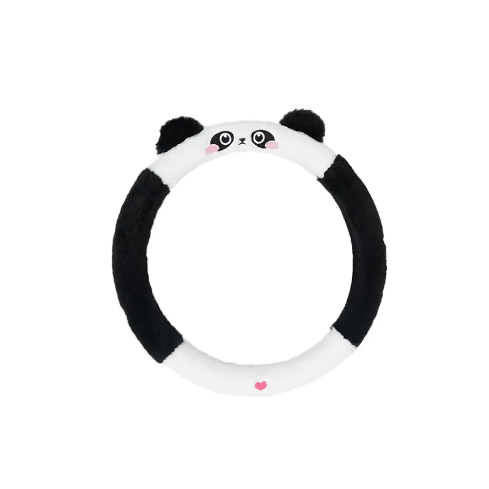 Steering Wheel Cover-Rabbit Fur Embroidered Panda