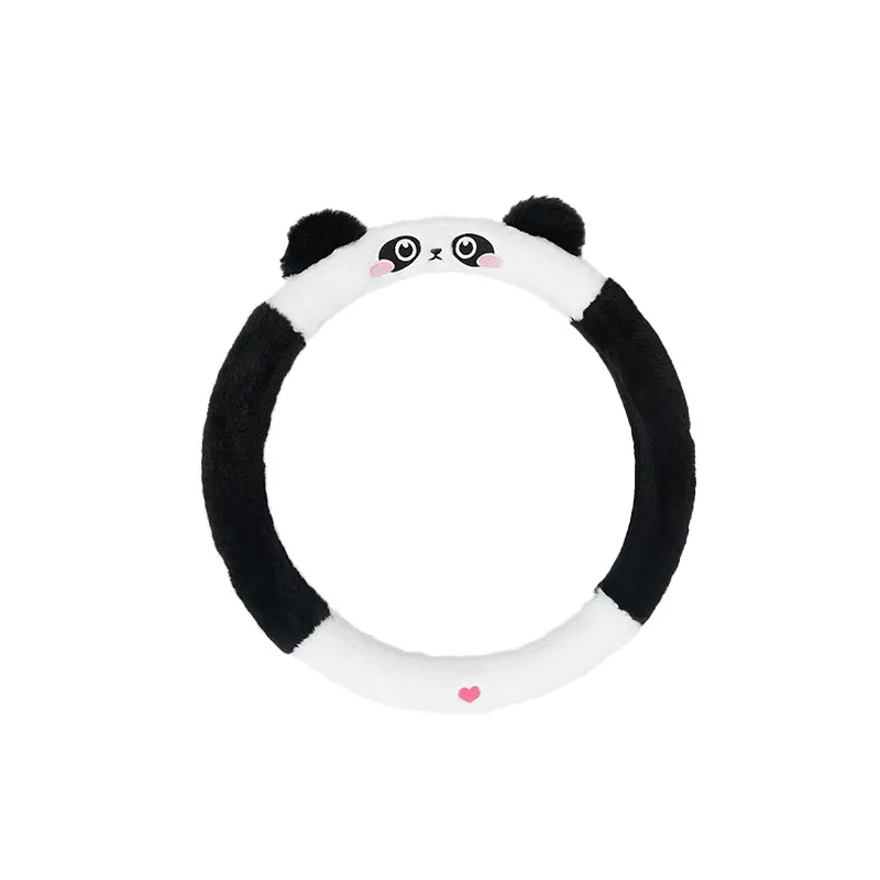 Steering Wheel Cover-Rabbit Fur Embroidered Panda