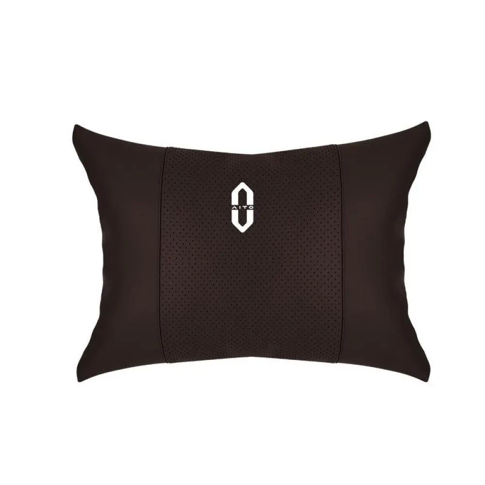 Suitable For Aito Car Seat Headrest And Lumbar Pillow Mocha Brown
