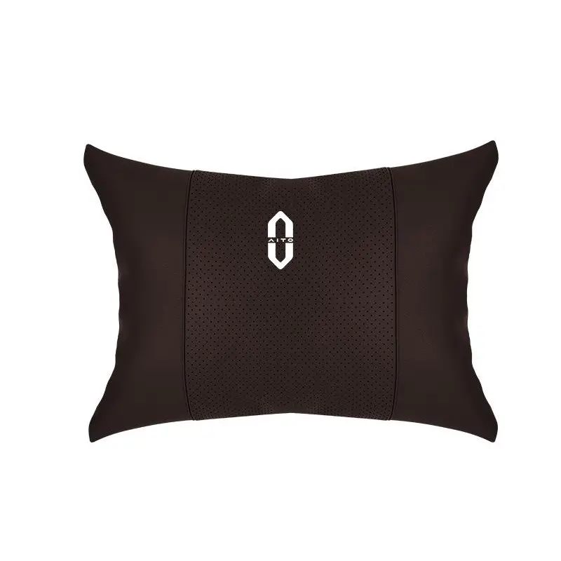 Suitable For Aito Car Seat Headrest And Lumbar Pillow Mocha Brown