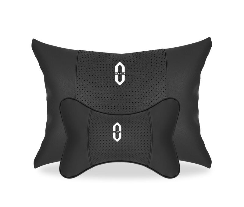 Suitable For Aito Car Seat Headrest Lumbar Pillow Black