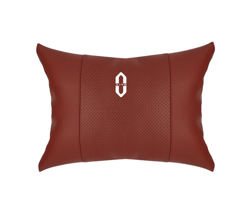Suitable For Aito Car Seat Headrest Lumbar Pillow Wine Red