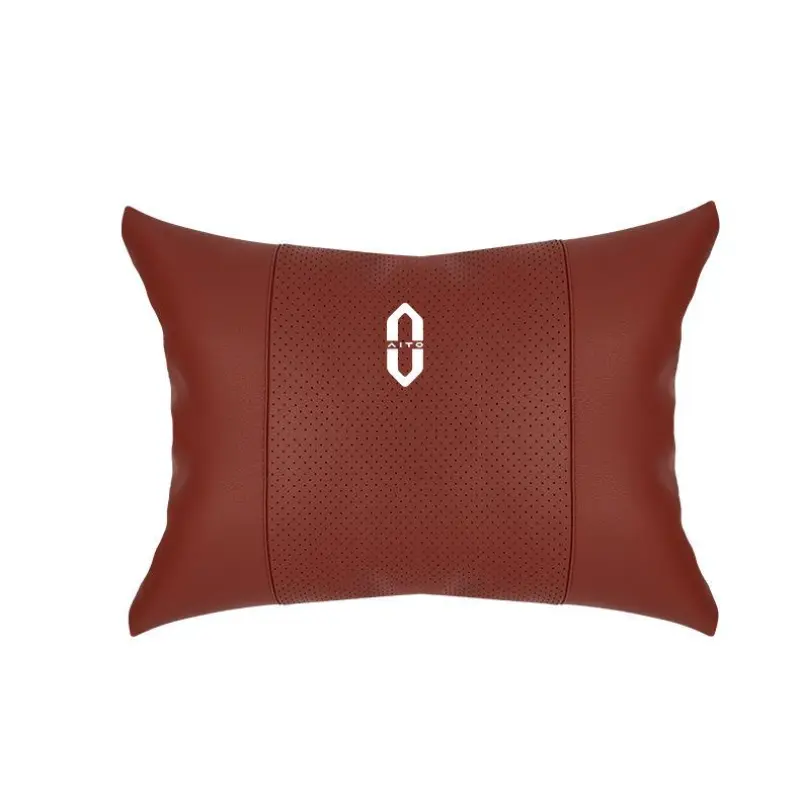 Suitable For Aito Car Seat Headrest Lumbar Pillow Wine Red