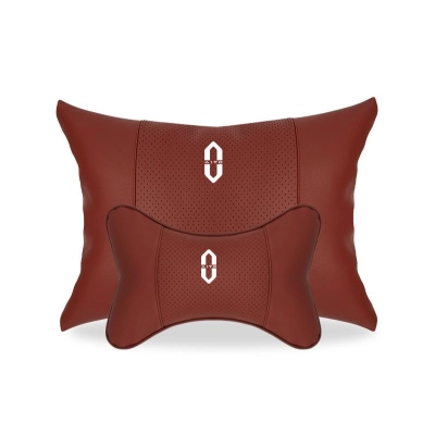 Suitable For Aito Car Seat Headrest Lumbar Pillow Wine Red 01