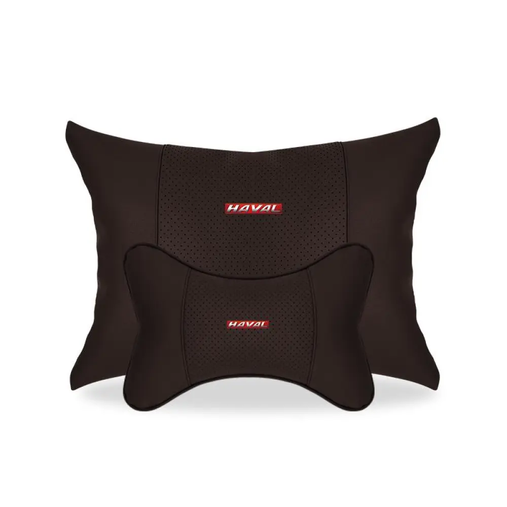 Suitable For Haval Car Seat Headrest Lumbar Pillow Mocha Brown