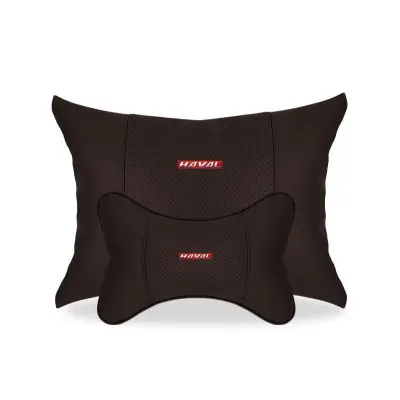 Suitable For Haval Car Seat Headrest Lumbar Pillow Mocha Brown 01