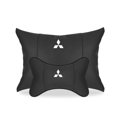 Suitable For Mitsubishi Car Seat Headrest Lumbar Pillow Black 01