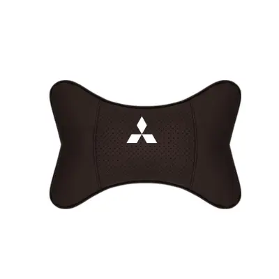 Suitable For Mitsubishi Car Seat Headrest Lumbar Pillow Mocha Brown 02
