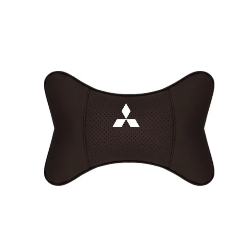 Suitable For Mitsubishi Car Seat Headrest Lumbar Pillow Mocha Brown