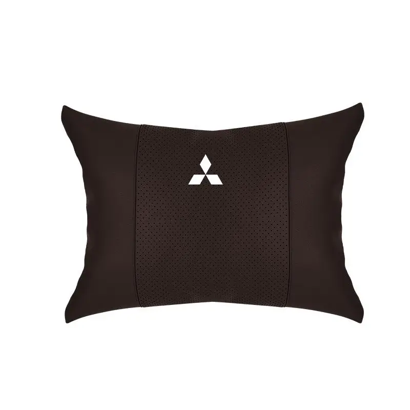 Suitable For Mitsubishi Car Seat Headrest Lumbar Pillow Mocha Brown