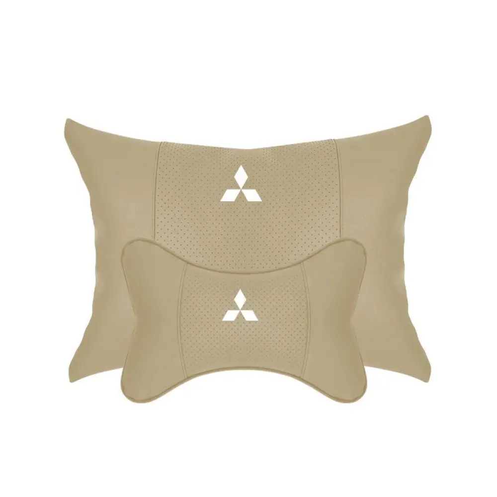 Suitable For Mitsubishi Car Seat Headrest Lumbar Pillow Off-White