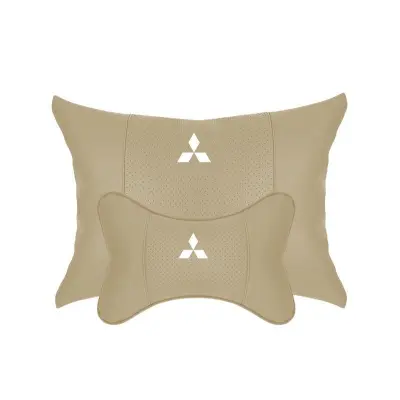 Suitable For Mitsubishi Car Seat Headrest Lumbar Pillow Off-White 01