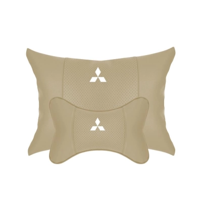 Suitable For Mitsubishi Car Seat Headrest Lumbar Pillow Off-White 01