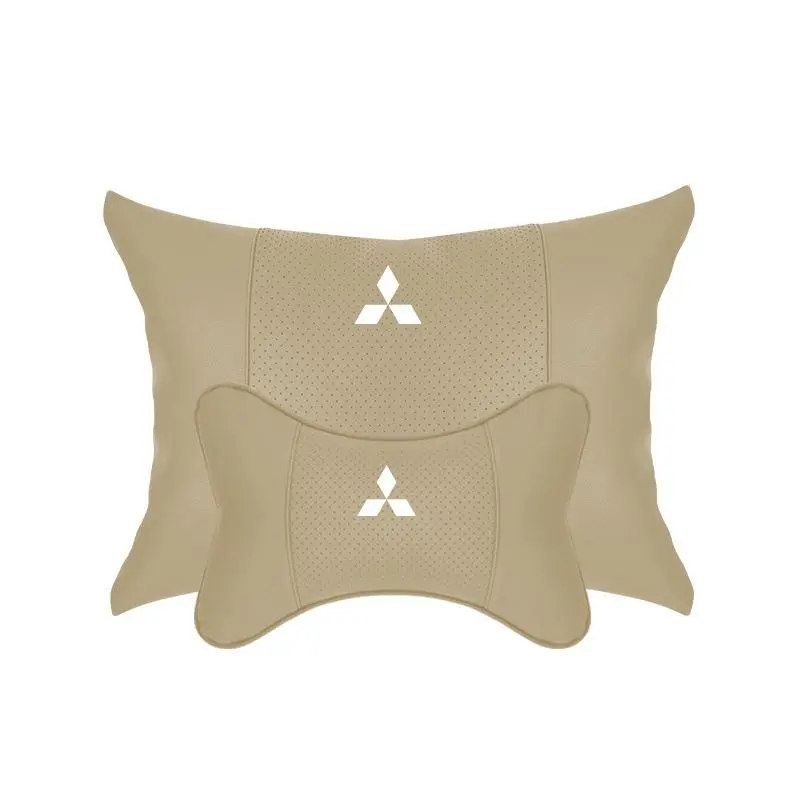 Suitable For Mitsubishi Car Seat Headrest Lumbar Pillow Off-White