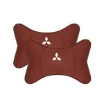 Suitable For Mitsubishi Car Seat Headrest Lumbar Pillow Wine Red