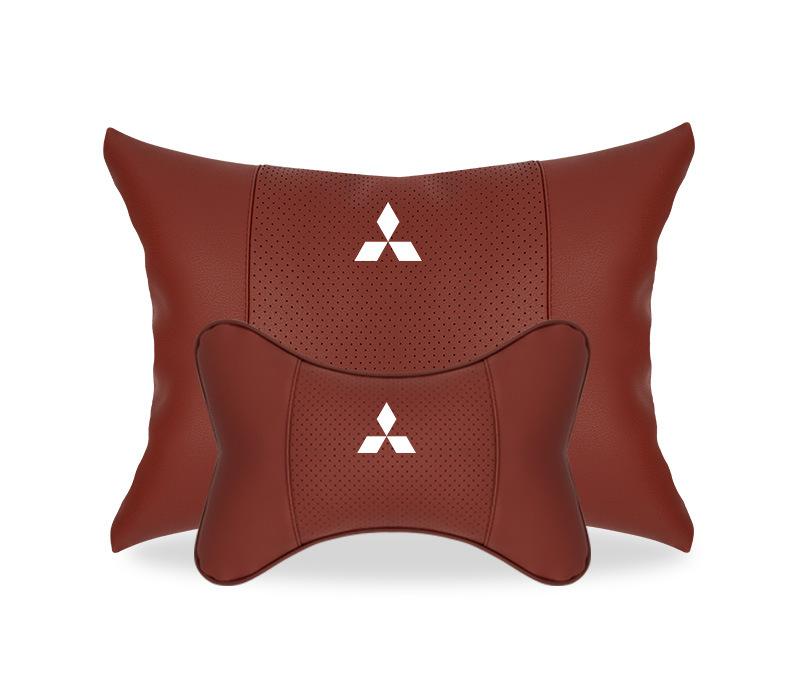 Suitable For Mitsubishi Car Seat Headrest Lumbar Pillow Wine Red