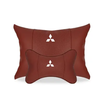 Suitable For Mitsubishi Car Seat Headrest Lumbar Pillow Wine Red 01