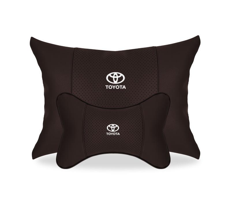 Suitable For Toyota Car Seat Headrest Lumbar Pillow Mocha Brown