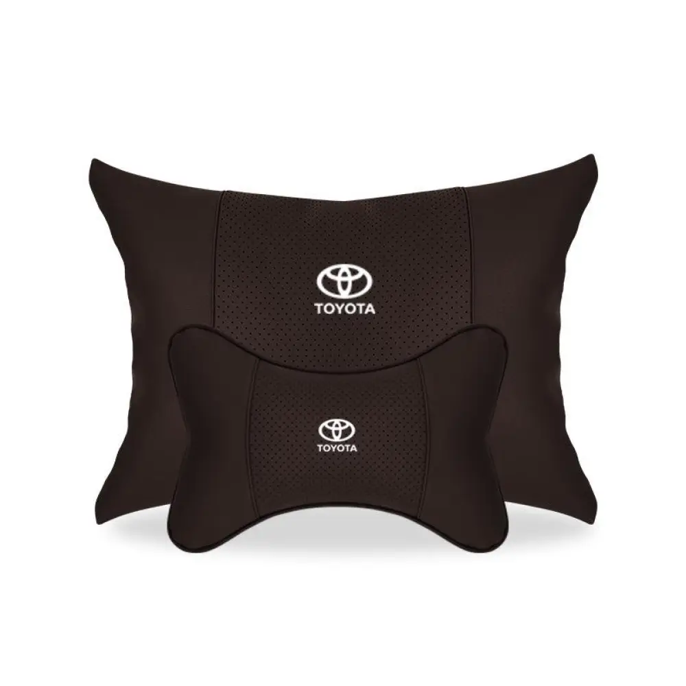 Suitable For Toyota Car Seat Headrest Lumbar Pillow Mocha Brown