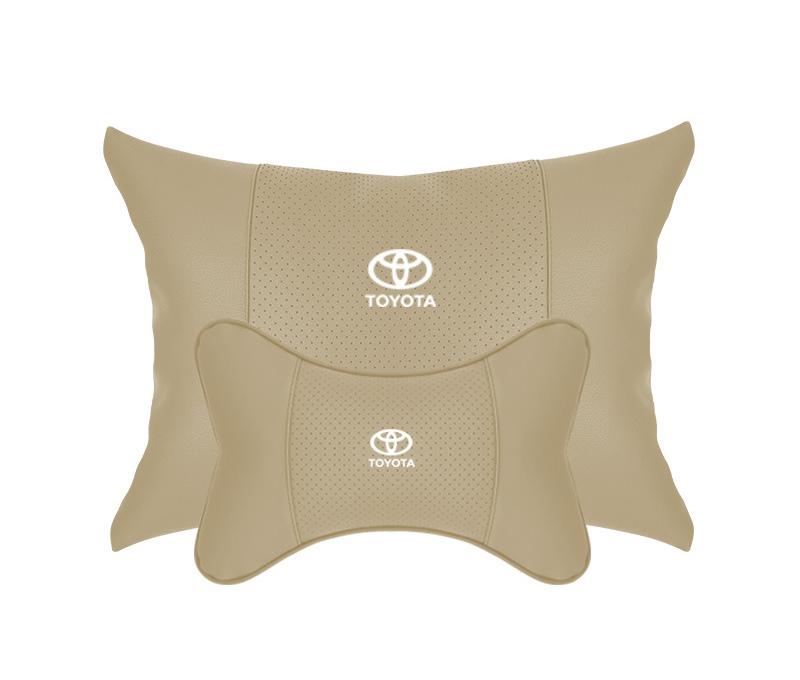 Suitable For Toyota Car Seat Headrest Lumbar Pillow Off-White