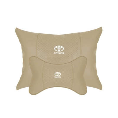Suitable For Toyota Car Seat Headrest Lumbar Pillow Off-White 01