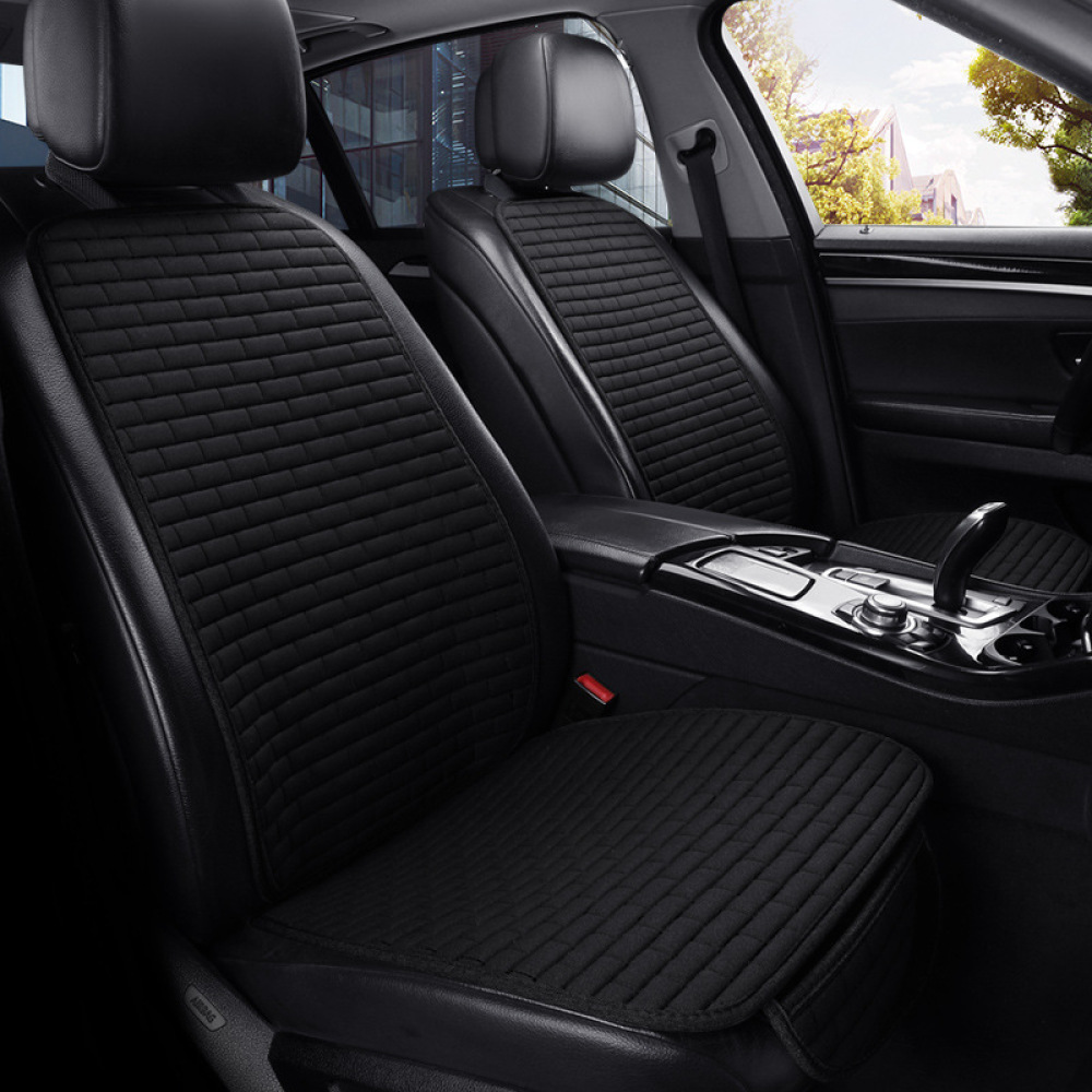 Car Seat Cushion Four Seasons Long Grid Sheet-Black