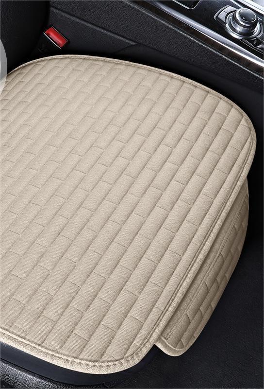 Car Seat Cushion Four Seasons Long Grid Sheet-Beige