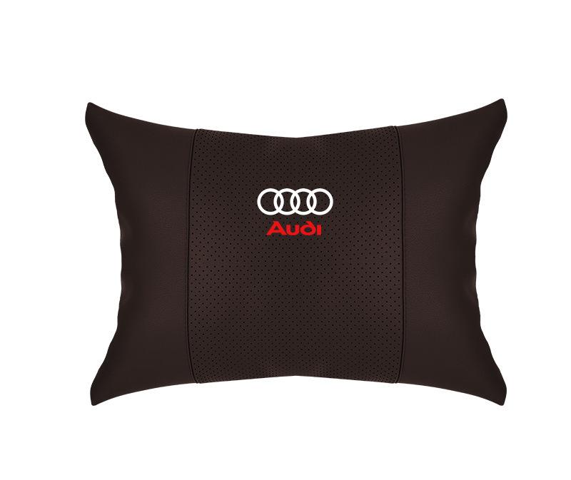 Suitable For Audi Car Seat Headrest Lumbar Pillow Mocha Brown