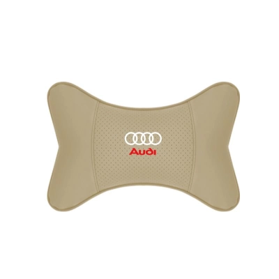 Suitable For Audi Car Seat Headrest Lumbar Pillow Off-White 02