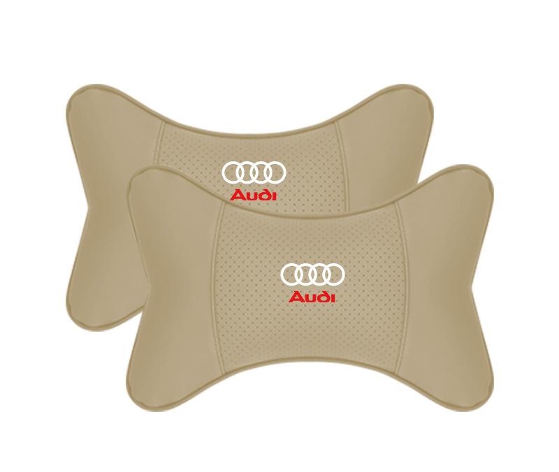 Suitable For Audi Car Seat Headrest Lumbar Pillow Off-White