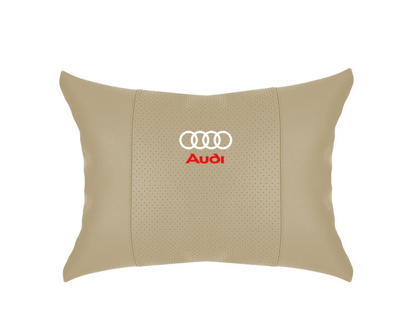 Suitable For Audi Car Seat Headrest Lumbar Pillow Off-White