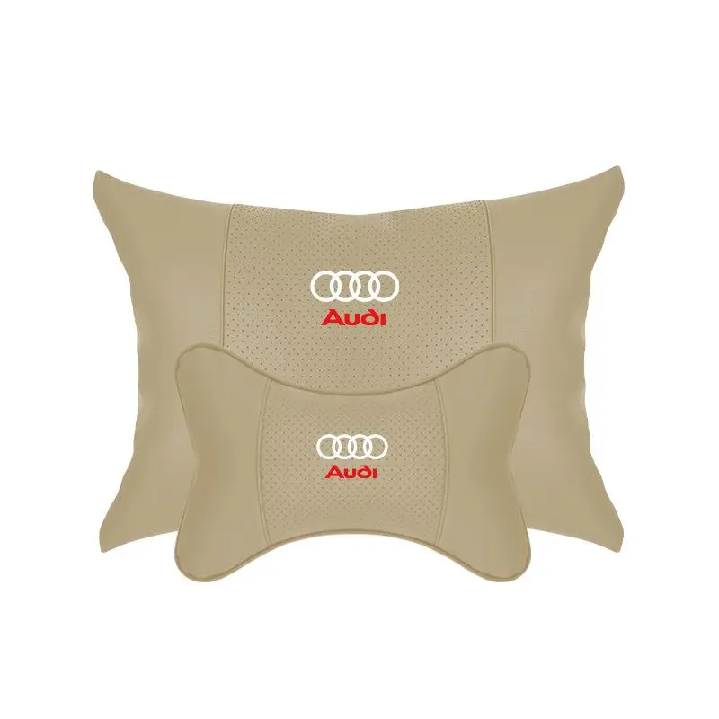 Suitable For Audi Car Seat Headrest Lumbar Pillow Off-White