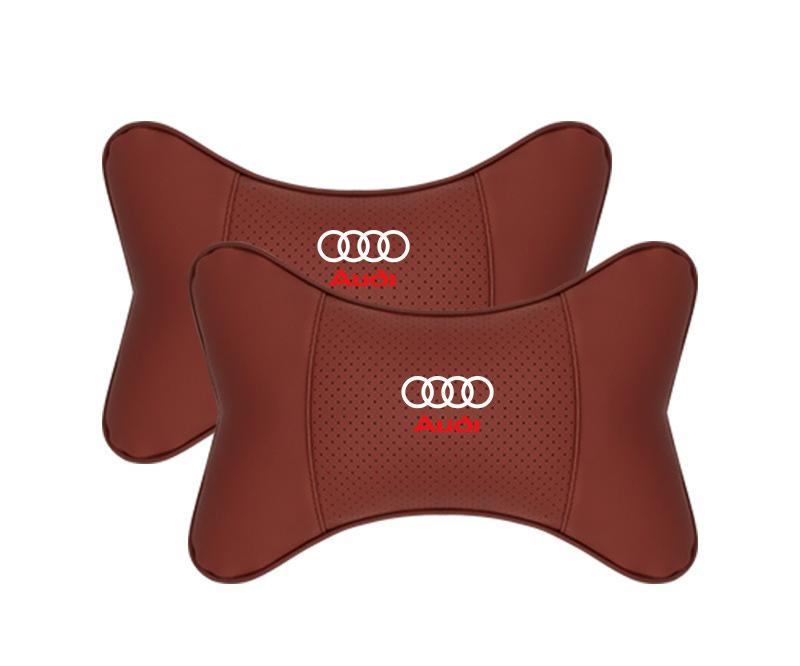 Suitable For Audi Car Seat Headrest Lumbar Pillow Wine Red
