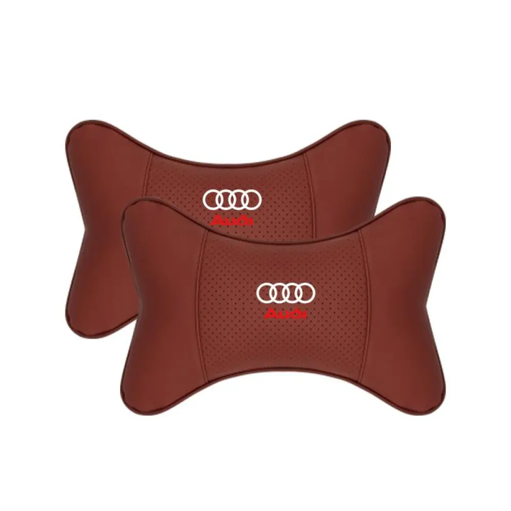 Suitable For Audi Car Seat Headrest Lumbar Pillow Wine Red