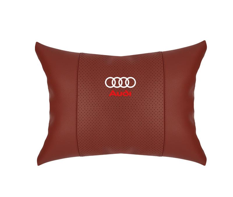 Suitable For Audi Car Seat Headrest Lumbar Pillow Wine Red