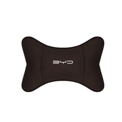 Suitable For BYD Car Seat Headrest Lumbar Pillow Mocha Brown 02
