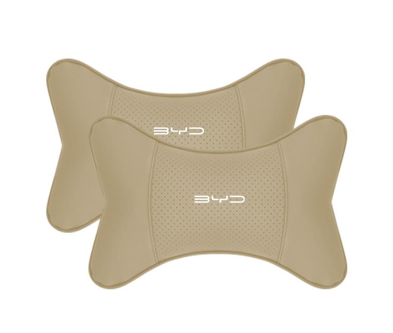 Suitable For BYD Car Seat Headrest Lumbar Pillow Off-White
