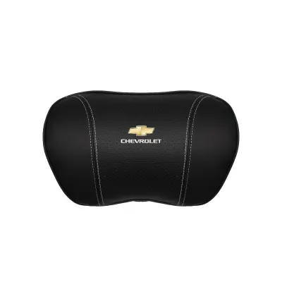 Suitable For Chevrolet Car Nappa Memory Foam Seat Headrest Lumbar Pillow Black 02