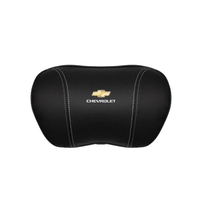 Suitable For Chevrolet Car Nappa Memory Foam Seat Headrest Lumbar Pillow Black 02