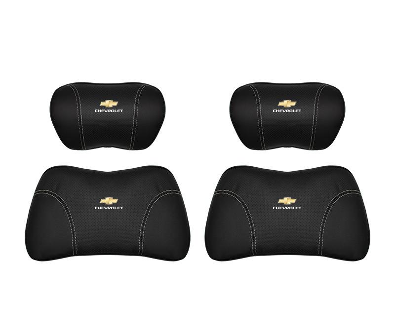Suitable For Chevrolet Car Nappa Memory Foam Seat Headrest Lumbar Pillow Black
