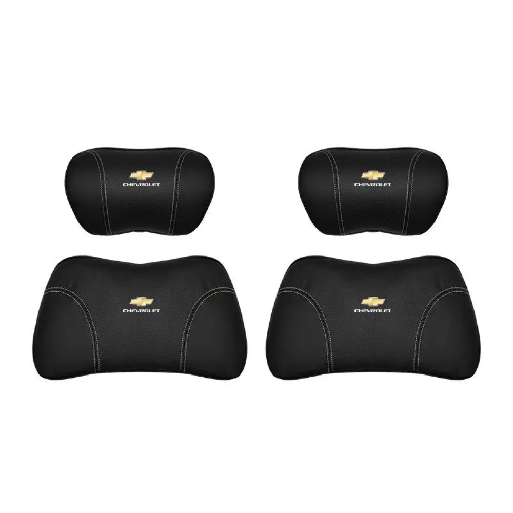 Suitable For Chevrolet Car Nappa Memory Foam Seat Headrest Lumbar Pillow Black