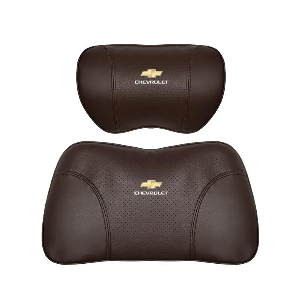 Suitable For Chevrolet Car Nappa Memory Foam Seat Headrest Lumbar Pillow Brown