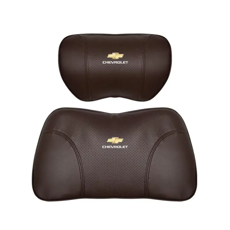 Suitable For Chevrolet Car Nappa Memory Foam Seat Headrest Lumbar Pillow Brown