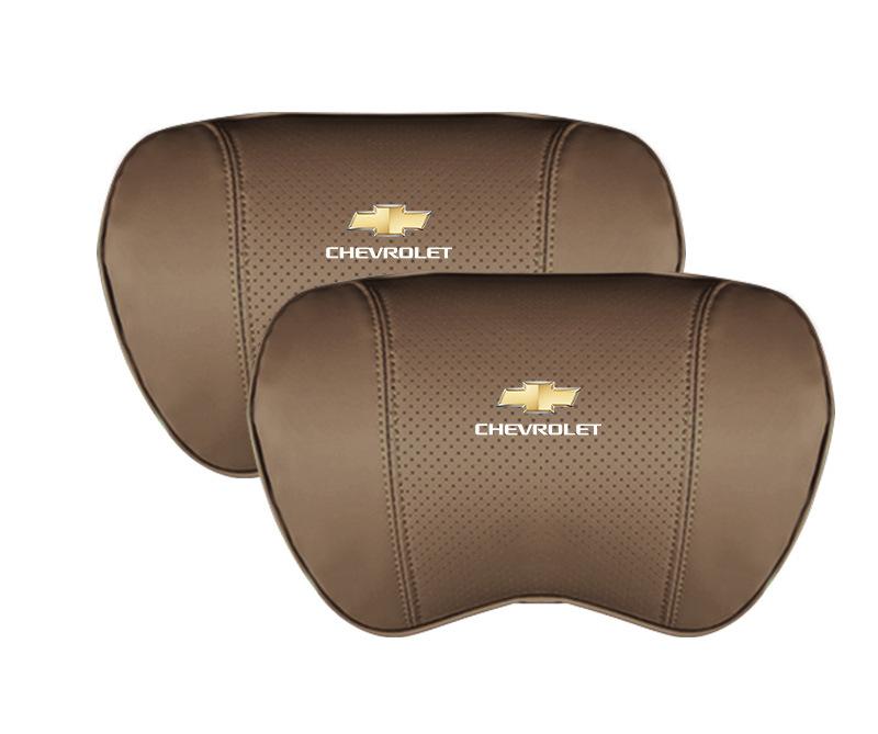 Suitable For Chevrolet Car Nappa Memory Foam Seat Headrest Lumbar Pillow Coffee Color