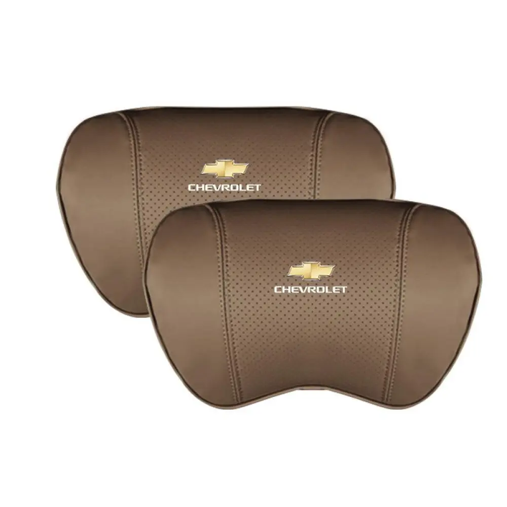 Suitable For Chevrolet Car Nappa Memory Foam Seat Headrest Lumbar Pillow Coffee Color
