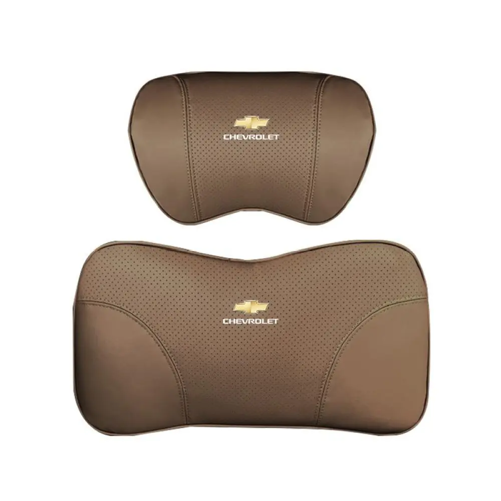 Suitable For Chevrolet Car Nappa Memory Foam Seat Headrest Lumbar Pillow Coffee Color