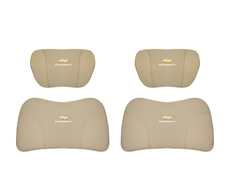Suitable For Chevrolet Car Nappa Memory Foam Seat Headrest Lumbar Pillow Off-White
