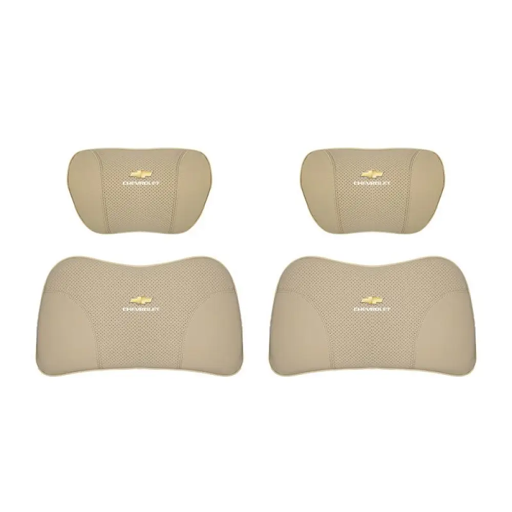 Suitable For Chevrolet Car Nappa Memory Foam Seat Headrest Lumbar Pillow Off-White