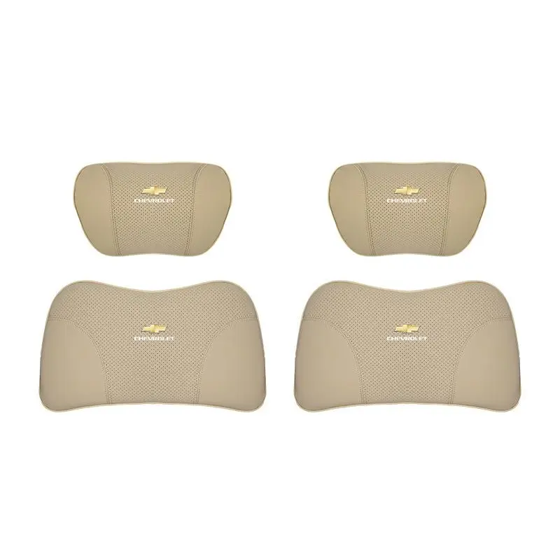 Suitable For Chevrolet Car Nappa Memory Foam Seat Headrest Lumbar Pillow Off-White